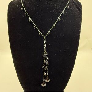 Delicate Black Crystal Y-Drop Necklace - Women Jewelry